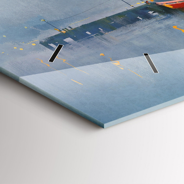 Reloj horizontal Barco de pesca en el puerto