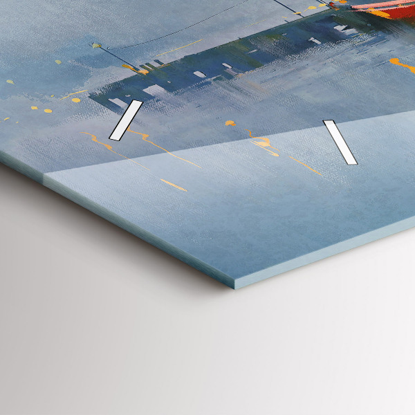 Reloj horizontal Barco de pesca en el puerto