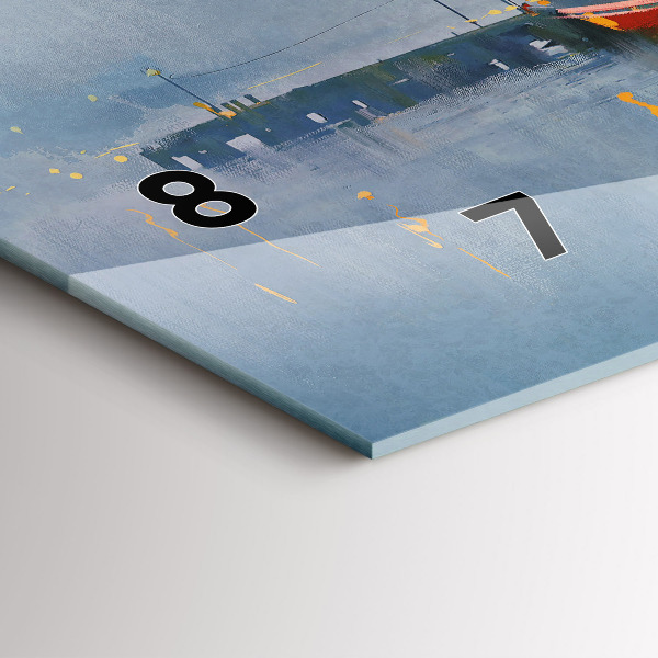 Reloj horizontal Barco de pesca en el puerto