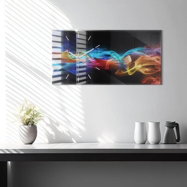 Reloj de cristal horizontal Líneas abstractas de colores