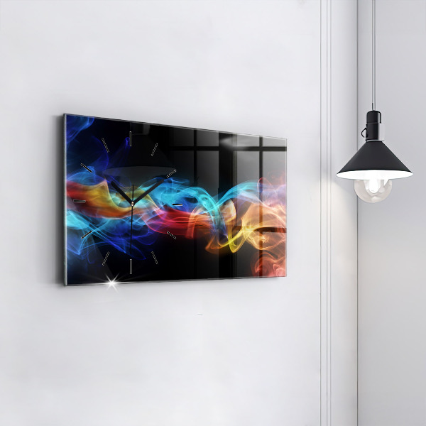 Reloj de cristal horizontal Líneas abstractas de colores