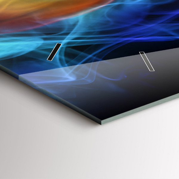 Reloj de cristal horizontal Líneas abstractas de colores