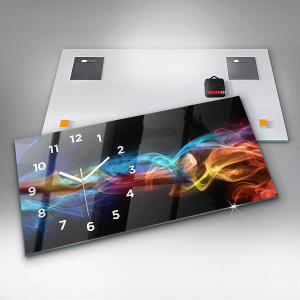 Reloj de cristal horizontal Líneas abstractas de colores