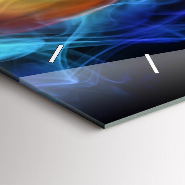 Reloj de cristal horizontal Líneas abstractas de colores