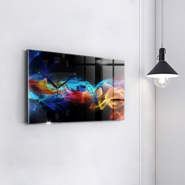 Reloj de cristal horizontal Líneas abstractas de colores