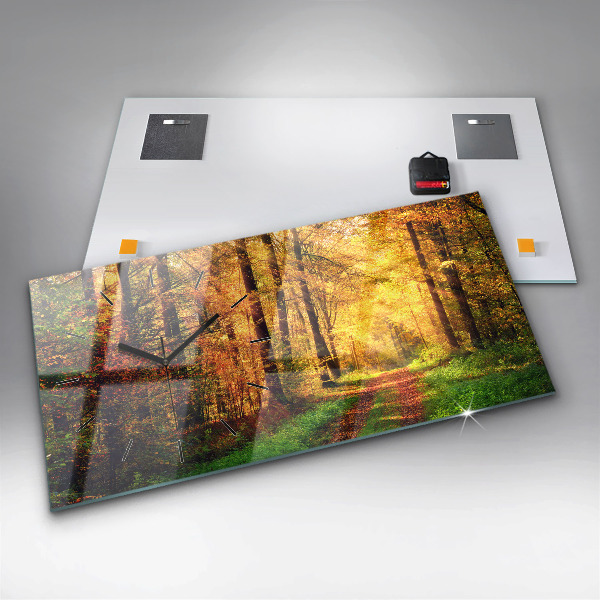 Reloj horizontal Paisaje de bosque otoñal
