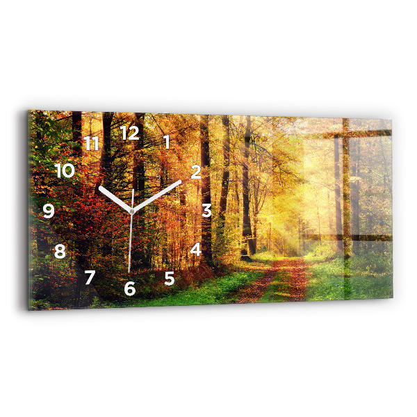 Reloj horizontal Paisaje de bosque otoñal