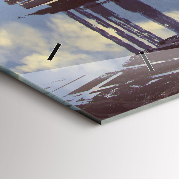 Reloj de cristal horizontal Ángel en bicicleta