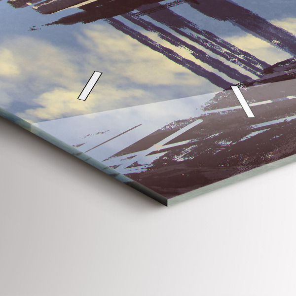 Reloj de cristal horizontal Ángel en bicicleta