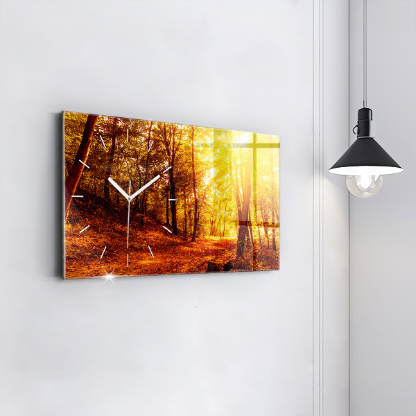 Reloj de cristal horizontal Paisaje forestal al sol