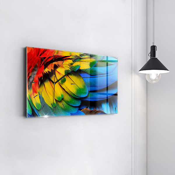 Reloj horizontal Pájaro Ara Alas de colores