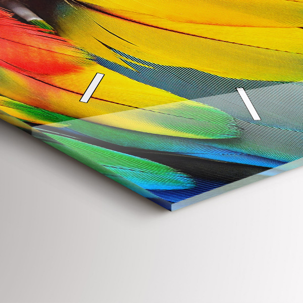 Reloj horizontal Pájaro Ara Alas de colores