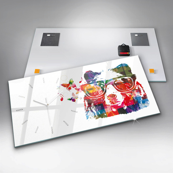 Reloj de cristal horizontal Cabeza de oso