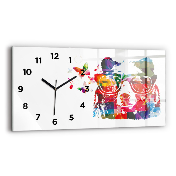 Reloj de cristal horizontal Cabeza de oso