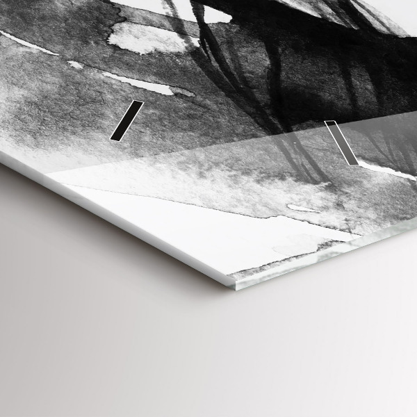 Reloj de cristal horizontal Retrato de mujer acuarela