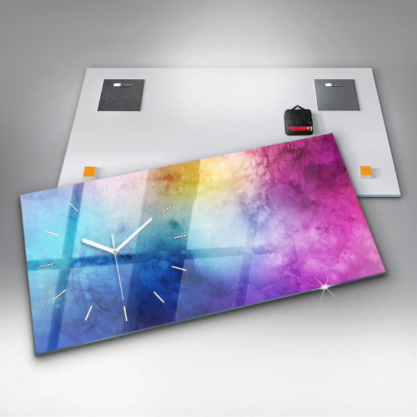 Reloj de cristal horizontal Manchas de colores