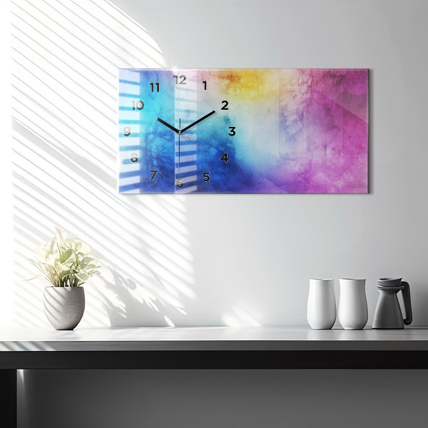 Reloj de cristal horizontal Manchas de colores