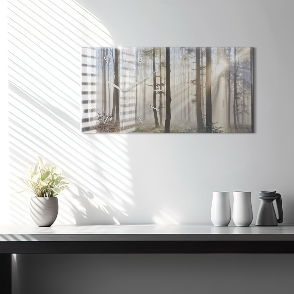 Reloj horizontal Bosque en niebla