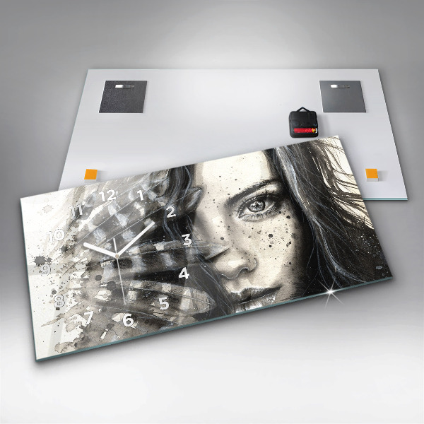 Reloj de cristal horizontal Retrato pintado