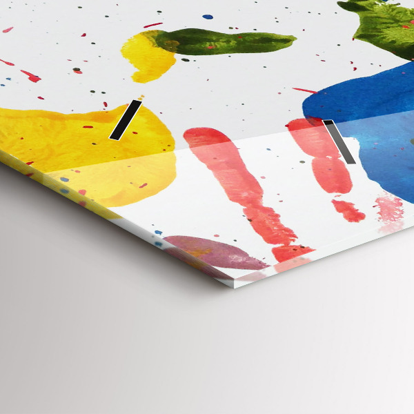 Reloj de cristal horizontal Huellas de manos de niños