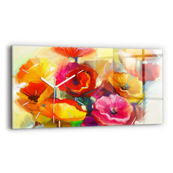 Reloj horizontal Amapolas de colores