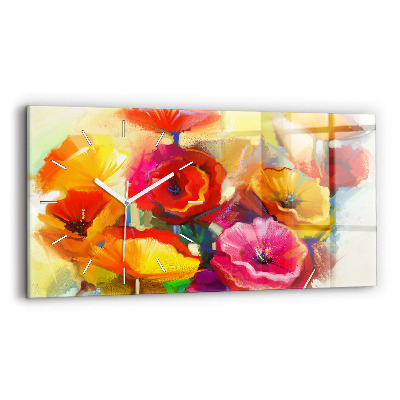 Reloj horizontal Amapolas de colores