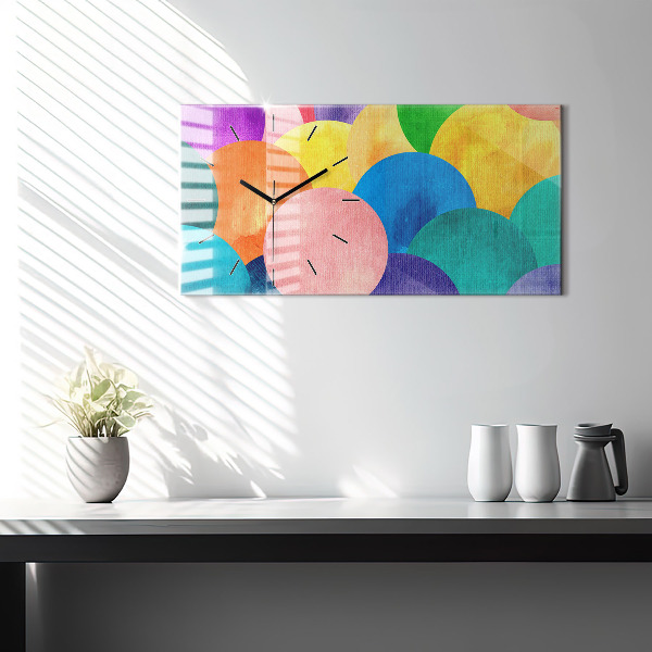 Reloj de cristal horizontal Círculos abstractos