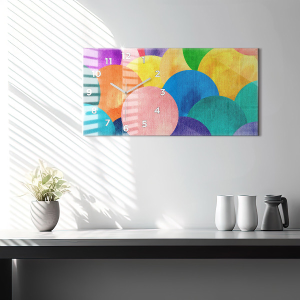 Reloj de cristal horizontal Círculos abstractos