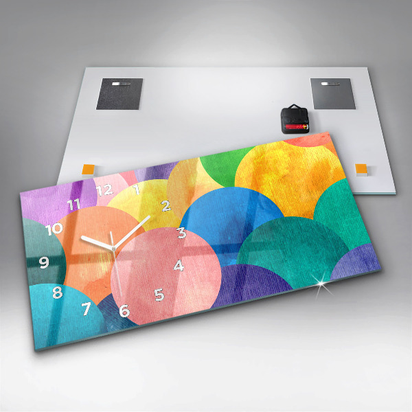 Reloj de cristal horizontal Círculos abstractos