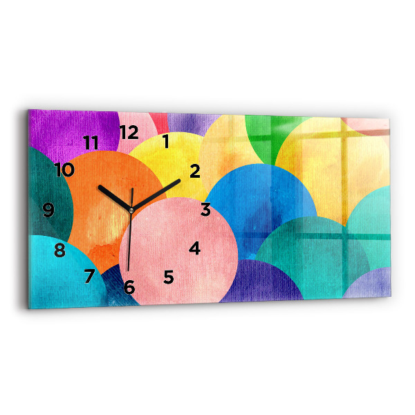 Reloj de cristal horizontal Círculos abstractos