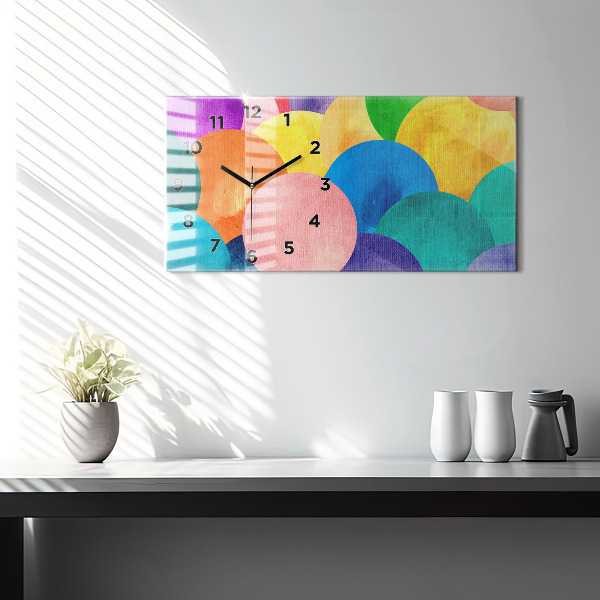 Reloj de cristal horizontal Círculos abstractos