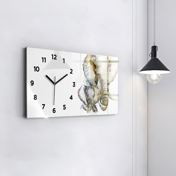 Reloj horizontal Animales pintados Elefante