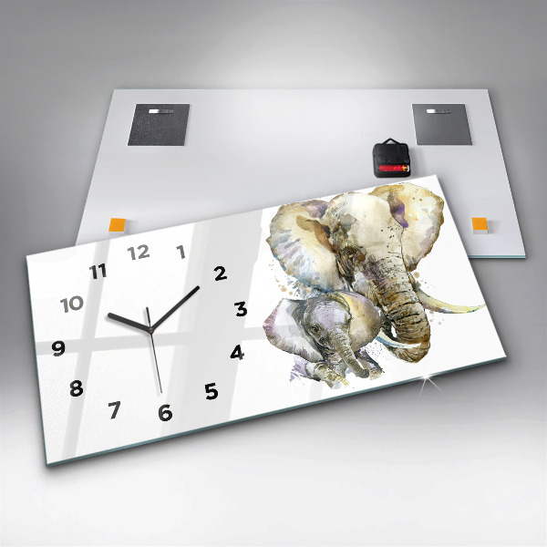 Reloj horizontal Animales pintados Elefante