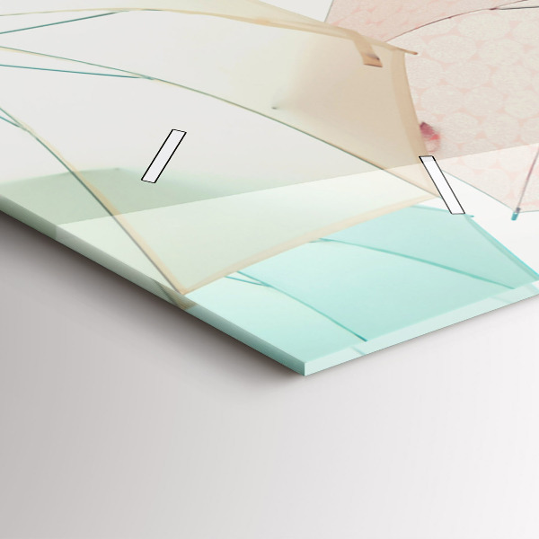 Reloj de cristal horizontal Paraguas en pastel