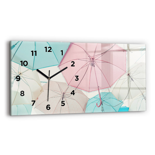 Reloj de cristal horizontal Paraguas en pastel