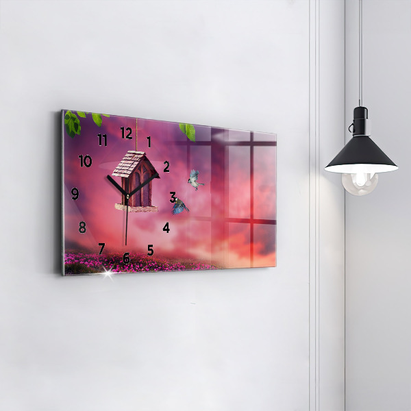 Reloj de cristal horizontal Pajarera