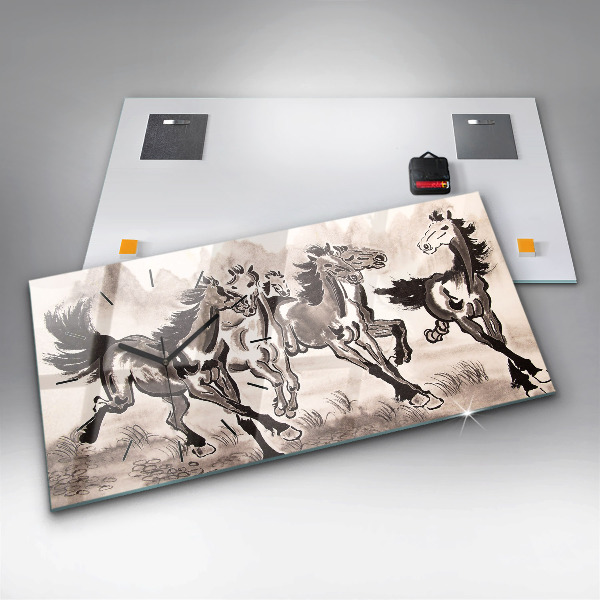 Reloj horizontal Caballos al galope