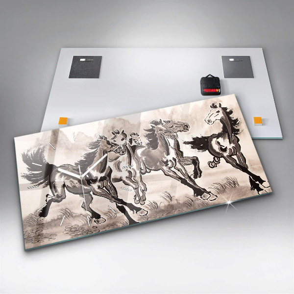 Reloj horizontal Caballos al galope