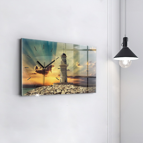 Reloj horizontal Faro en el mar