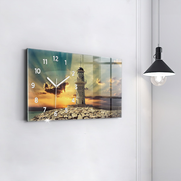 Reloj horizontal Faro en el mar