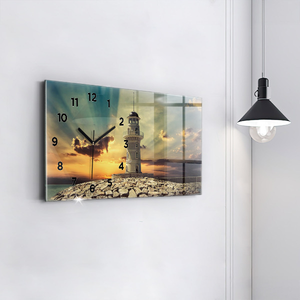 Reloj horizontal Faro en el mar