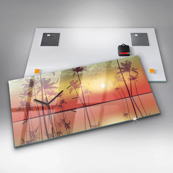 Reloj horizontal Palmeras tropicales