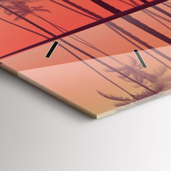 Reloj horizontal Palmeras tropicales