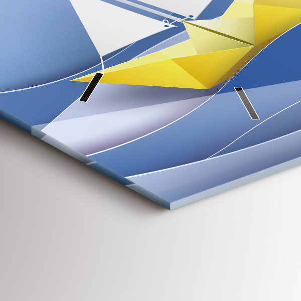 Reloj de cristal horizontal Origami de veleros de colores