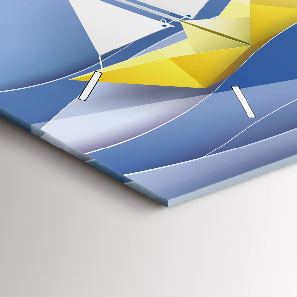 Reloj de cristal horizontal Origami de veleros de colores