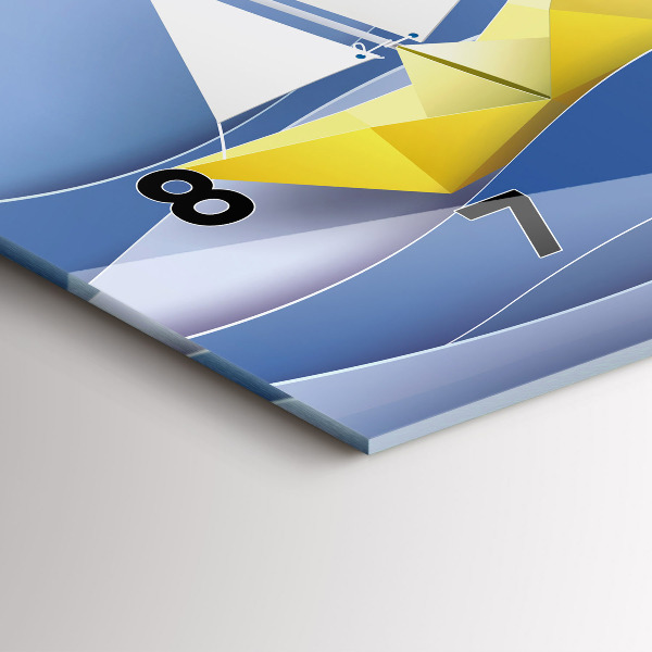 Reloj de cristal horizontal Origami de veleros de colores