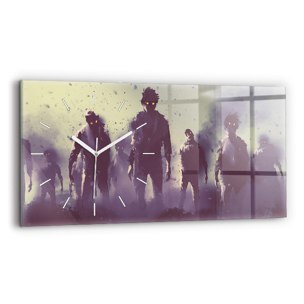 Reloj de cristal horizontal Zombie de noche - halloween