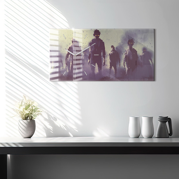 Reloj de cristal horizontal Zombie de noche - halloween