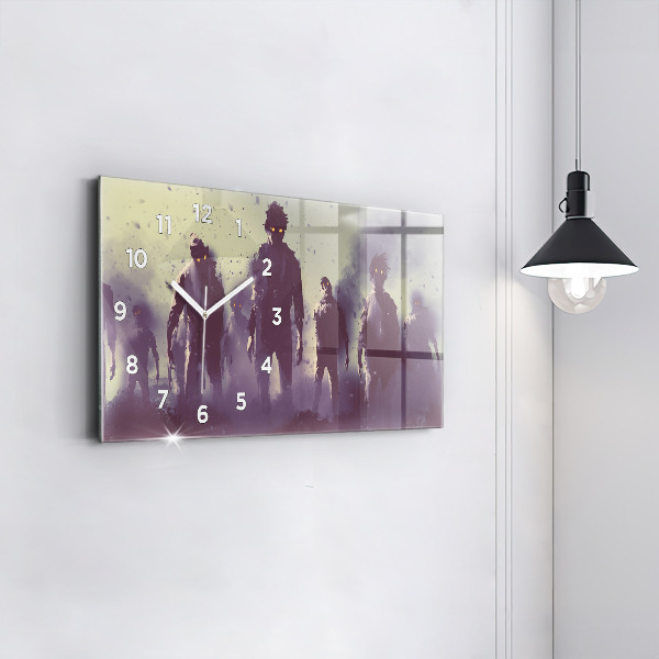 Reloj de cristal horizontal Zombie de noche - halloween