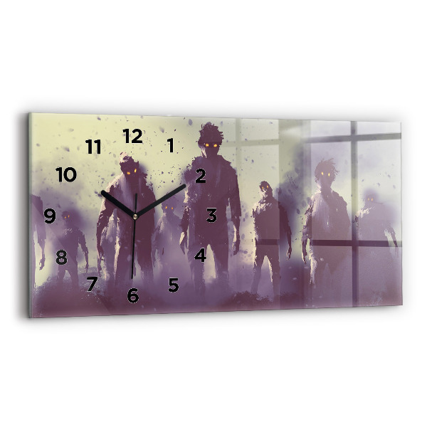 Reloj de cristal horizontal Zombie de noche - halloween